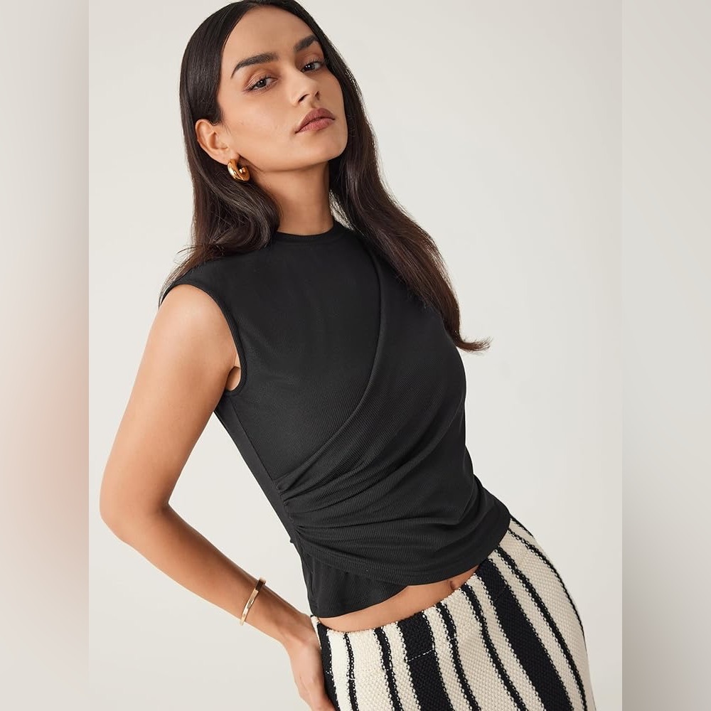 Cider Black Wrap-Style Muscle Tee